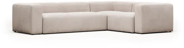 Blok, Hjørnesofa, beige, H69x320x230 cm, stof